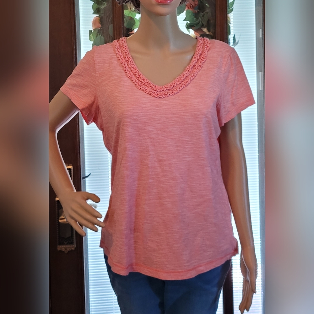 L.L.BEAN Ruffle Detail T-shirt